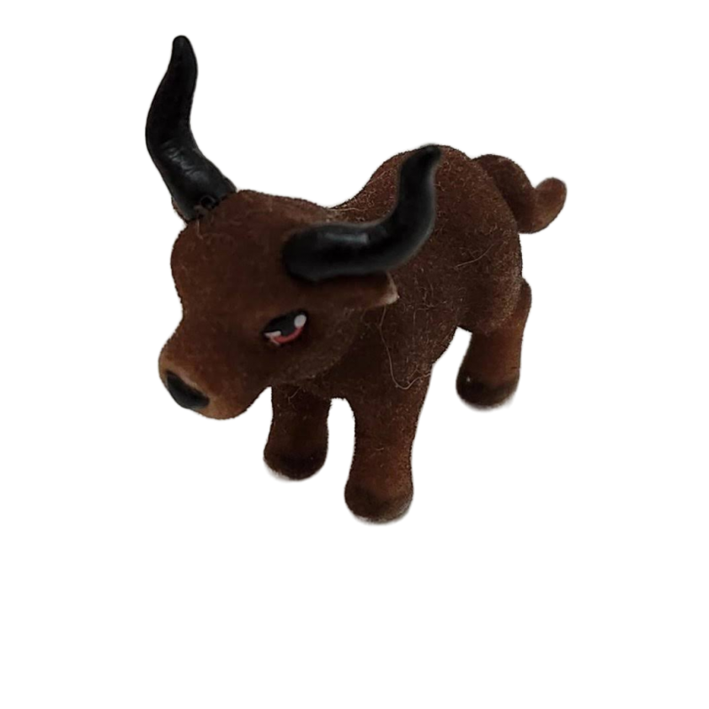 Flocked Jungle In My Pocket Brown Buffalo Pretend Play Toy Wild Animal Figure