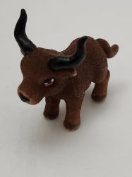 Flocked Jungle In My Pocket Brown Buffalo Pretend Play Toy Wild Animal Figure