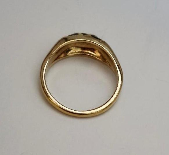 Image 2 of Designer Vintage Avon Ring Womens Dome Ring Sz 9 Black Gold Swirled Ring