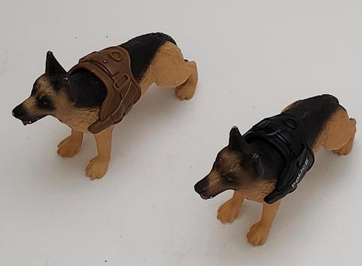 Image 1 of Lot 2 K9 German Shephard Bruder Dogs Action Figures Police Dog