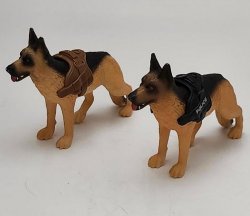 Lot 2 K9 German Shephard Bruder Dogs Action Figures Police Dog
