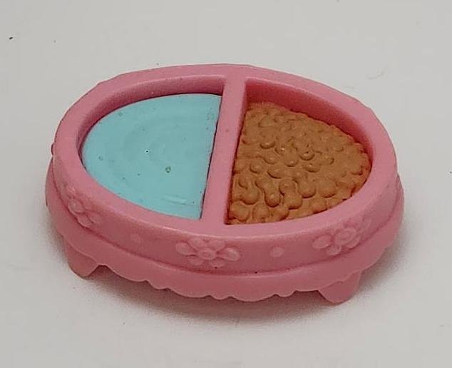 Image 0 of Pretend Play Toy Water and Cat or Dog Food Bowl Pink Bowl Footed Made of PVC