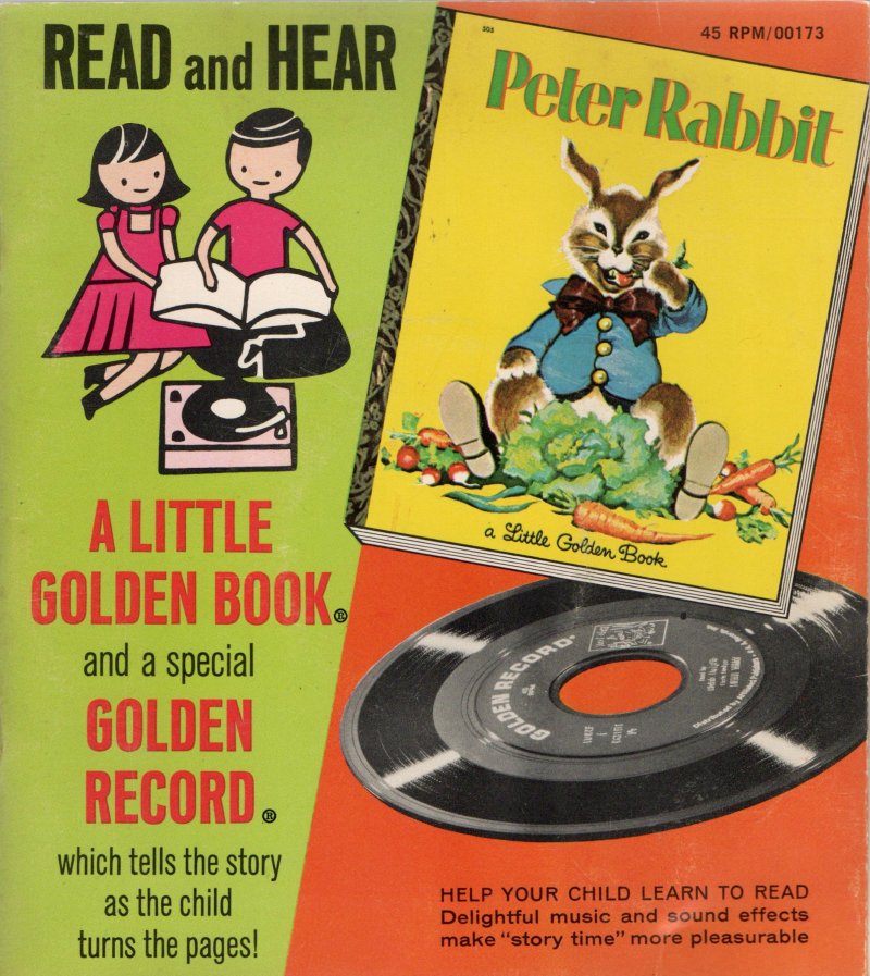 Peter Rabbit Read and Hear Book 45 RPM Record Childrens Vintage Golden Book