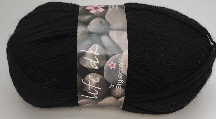 Image 1 of Life DK by Stylecraft Black Yarn Crafting Crafting Yarn Wool Acrylic 2307