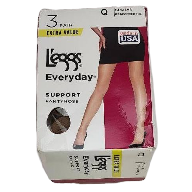 Leggs Everyday Support Pantyhose Sz Q Suntan Hosiery for Women 3 Pairs