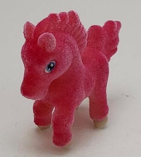 Image 1 of Farm In My Pocket Pink Flocked Pony with Hole in the Bottom for Posable Figure