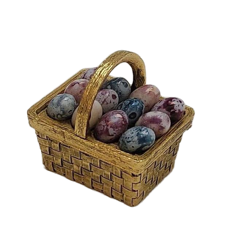 Vintage Robins Basket With Glass Eggs Solid Cream Perfume Compact Max Factor