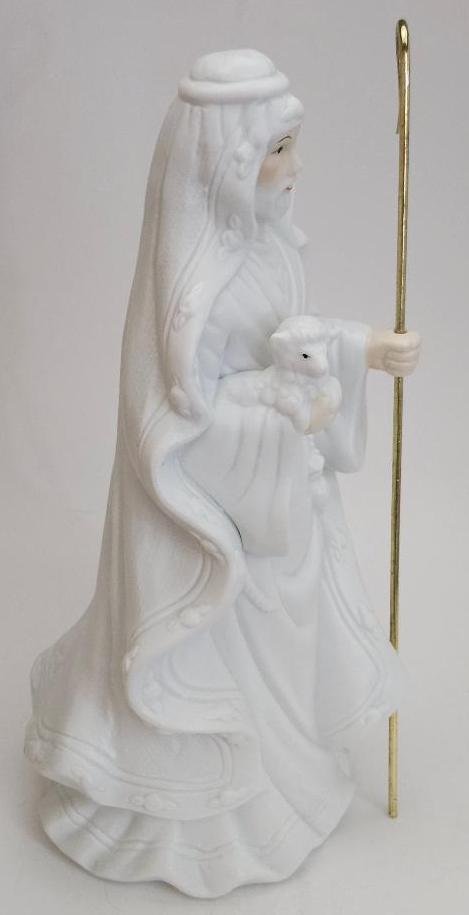 Image 2 of House of Lloyd Around The World Chrismas Jesus w/ Lamb Cane White Statue