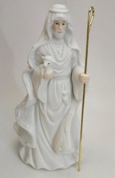 House of Lloyd Around The World Chrismas Jesus w/ Lamb Cane White Statue