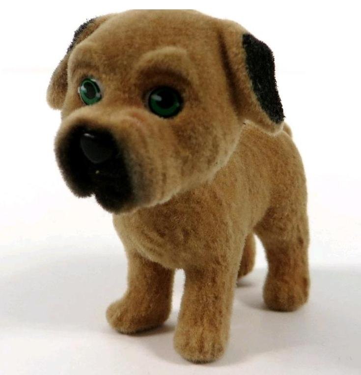 Puppy In My Pocket Brown Dog Figure Benny Border Pretend Play Toy Flocked Figure