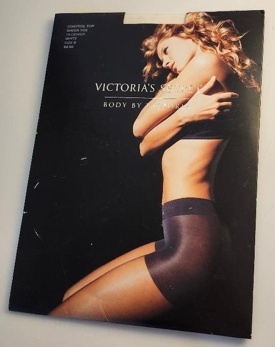 Image 0 of Womens Victorias Secret Body by Victoria Pantyhose White Sz B M 16 Denier Vtg