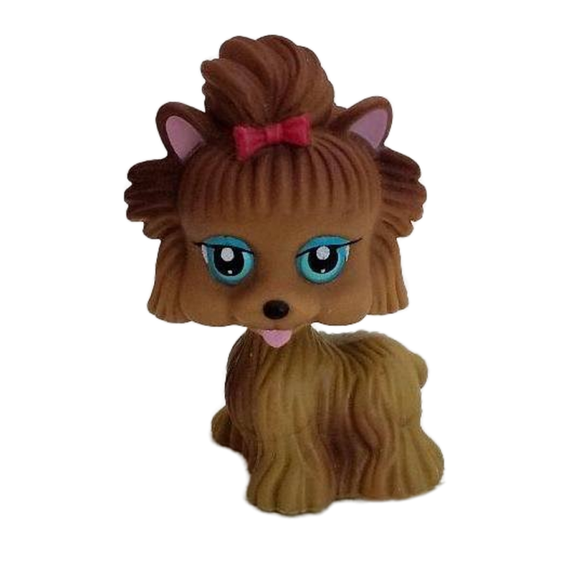 My Pet Pals Pet Boutique Brown Yorkie Puppy Dog Pink Bow Pretend Play Toy Figure