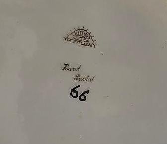 Image 3 of Hand Painted Portuguese Pottery Portugal Ceramic Lattice Basket Peacock Flowers