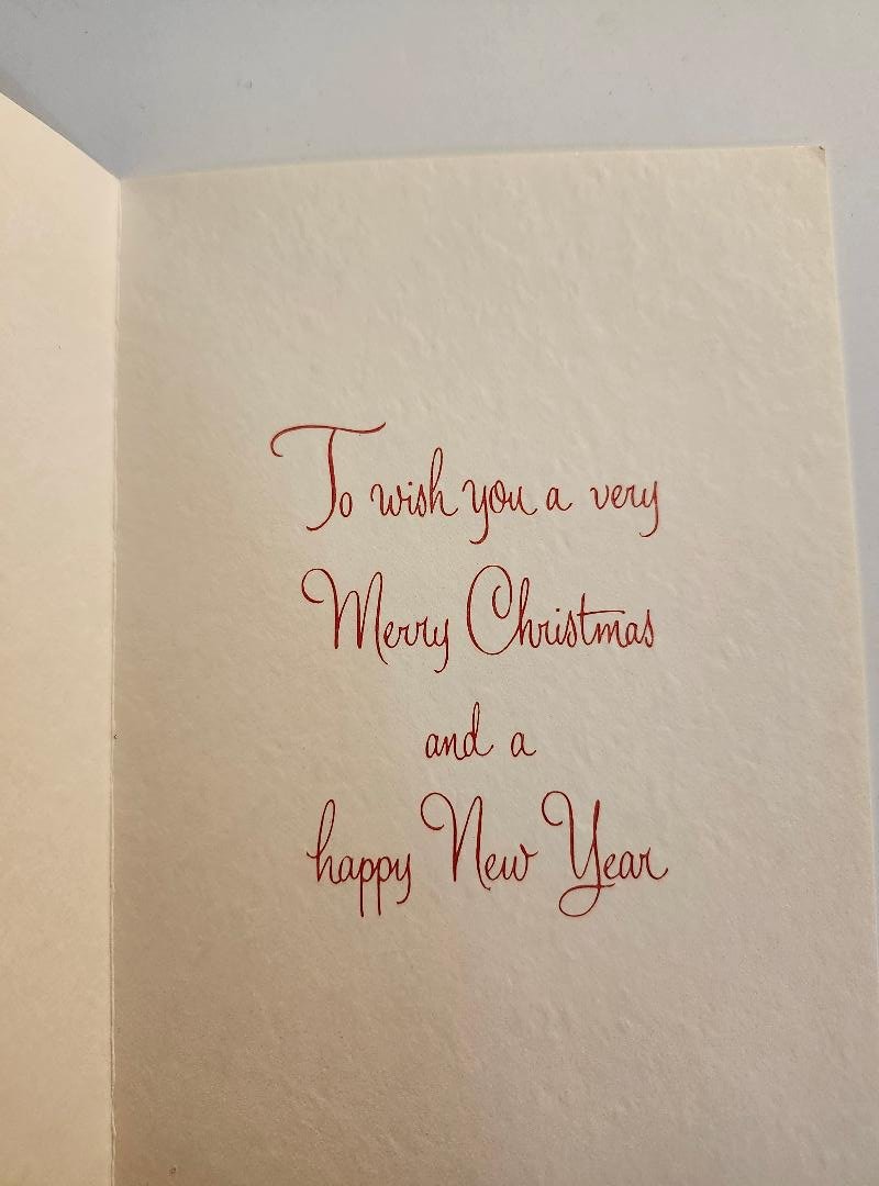 Image 2 of Vintage Norcross Christmas Card Jolly Santa Clause On A Beautiful Textured Paper