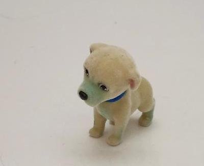 Image 1 of Puppy in My Pocket Cream Labrador Accented w/ Blue Flocked Puppy Dog Toy