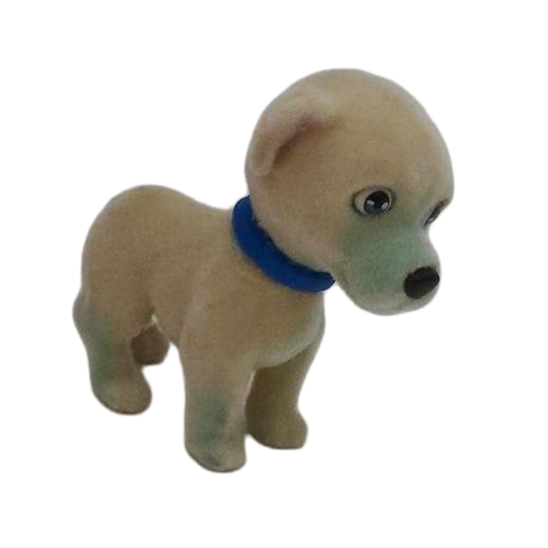 Puppy in My Pocket Cream Labrador Accented w/ Blue Flocked Puppy Dog Toy