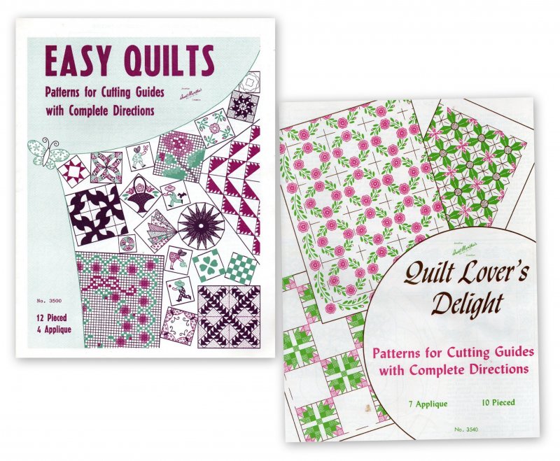 Aunt Martha Quilt 2 Booklet Books Easy Quilts Lovers Delight Pieced Applique