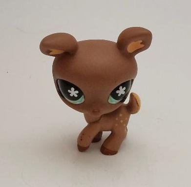 Littlest Pet Shop Brown Tan Flower Deer Blue Eyes 670 Pretend Play Toy Figure