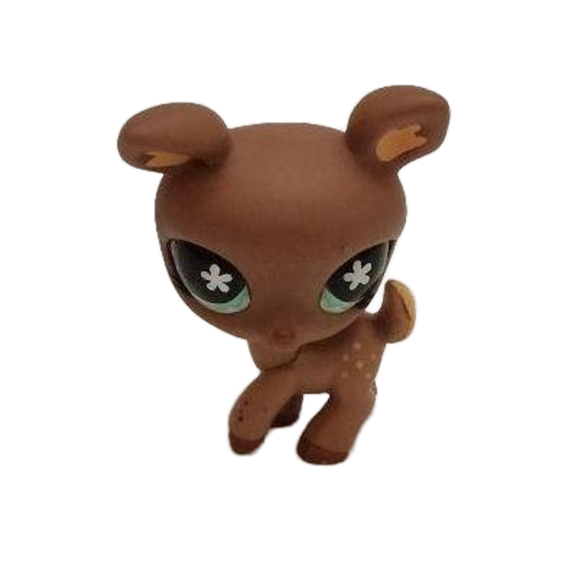 Littlest Pet Shop Brown Tan Flower Deer Blue Eyes 670 Pretend Play Toy Figure