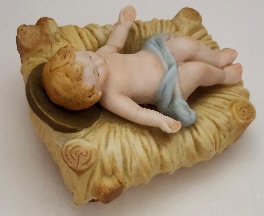 Image 2 of Vintage HOMCO Baby Jesus in Crib Figurine 5599 Replacement Manger Nativity