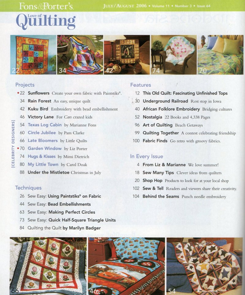Image 1 of Fons & Porter's Love of Quilting Magazine July August 2006 Issue Late Bloomers