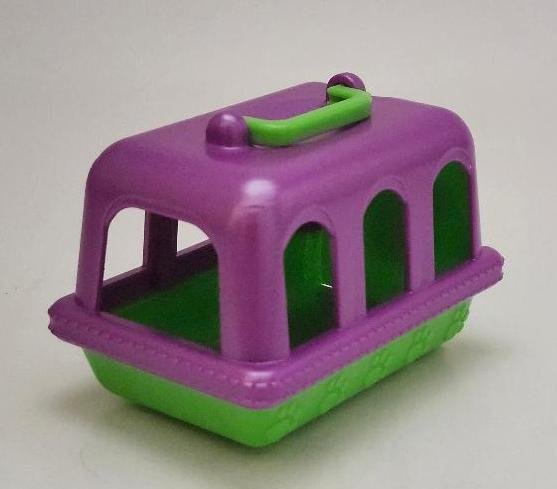 Image 2 of Puppy In My Pocket Mini Dog Carrier Purple Green Pretend Play Toy Accessory MEG