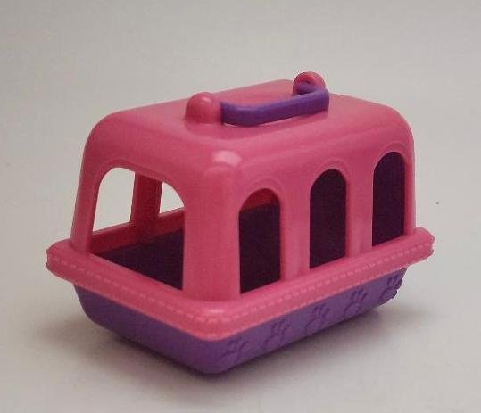 Image 2 of Puppy In My Pocket Mini Dog Carrier Pink Purple Pretend Play Toy Accessory MEG