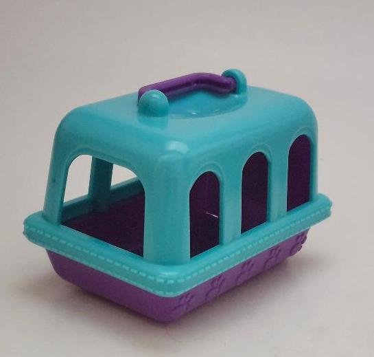 Image 2 of Puppy In My Pocket Mini Dog Carrier Blue Purple Pretend Play Toy Accessory MEG