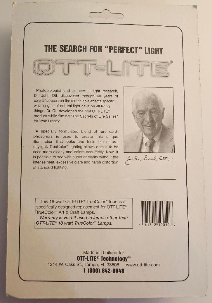 Image 1 of OTT LITE TRUECOLOR OTT-LITE 18W 18 Watt Replacement Tube Craft Light OLP18TC