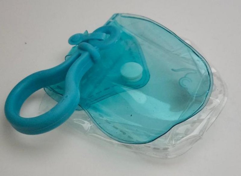 Image 1 of Puppy In My Pocket Backpack Clip Clear Blue Plastic Backpack Pretend Play Toy