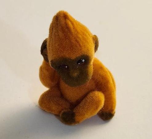 Rare Jungle In My Pocket Flocked Gorilla Ape Orange Pretend Play Toy Figure