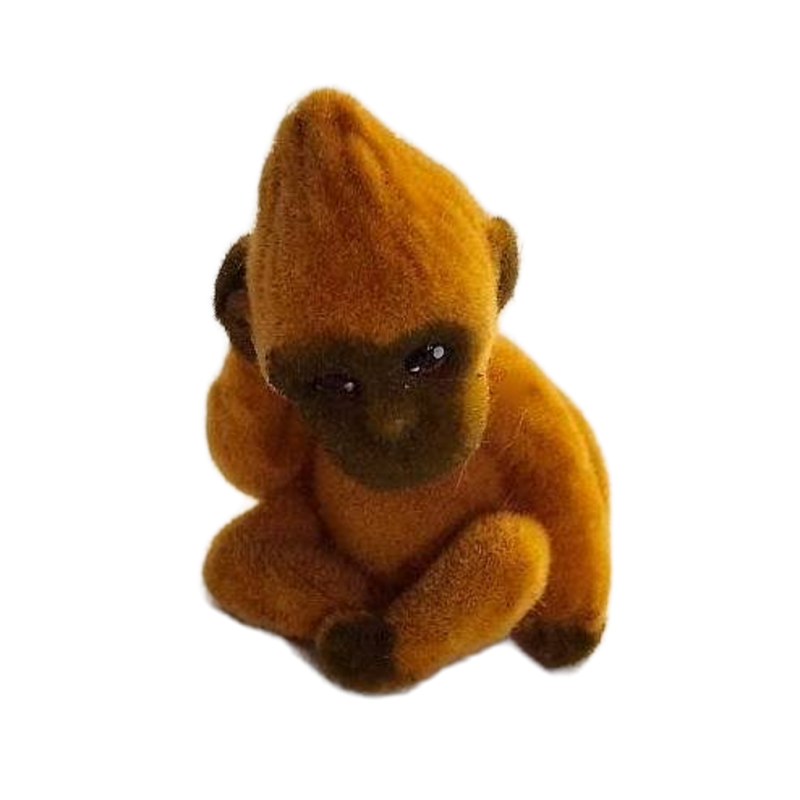 Rare Jungle In My Pocket Flocked Gorilla Ape Orange Pretend Play Toy Figure