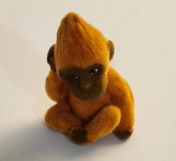 Rare Jungle In My Pocket Flocked Gorilla Ape Orange Pretend Play Toy Figure