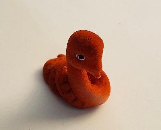 Rare Jungle In My Pocket Flocked Coiled Orange Snake Pretend Play Toy Figure