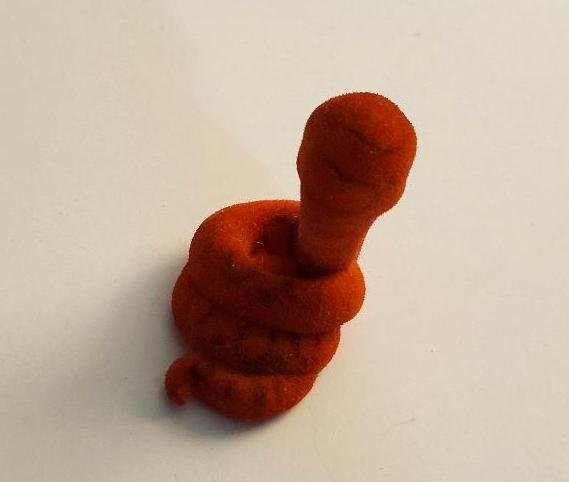 Image 1 of Rare Jungle In My Pocket Flocked Coiled Orange Snake Pretend Play Toy Figure