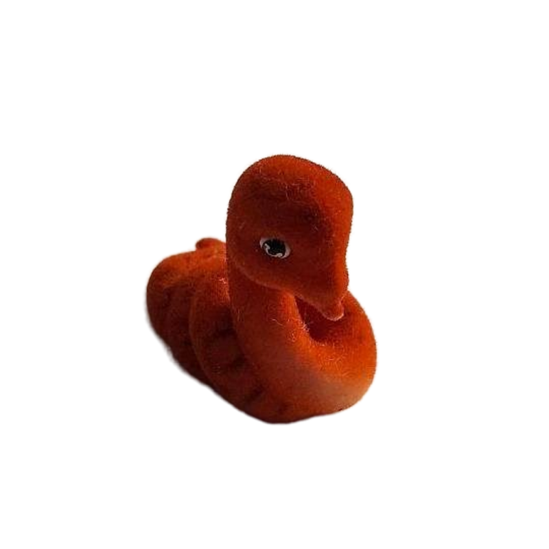 Rare Jungle In My Pocket Flocked Coiled Orange Snake Pretend Play Toy Figure