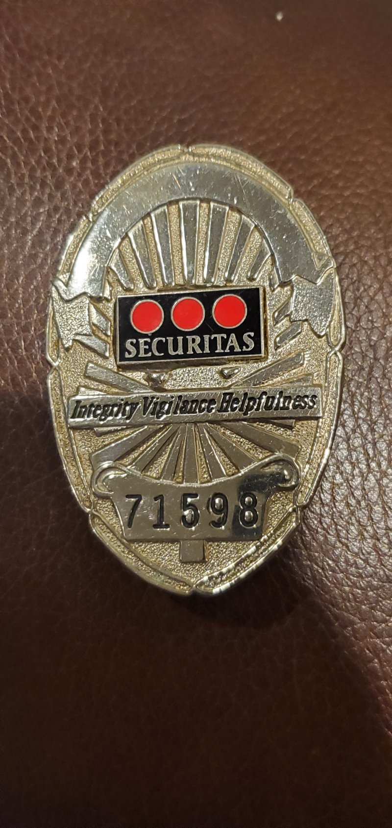 Image 0 of SECURITAS SECURITY BADGE  # 71598