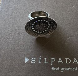 R1977 Silpada Cosmic Disc Cz ring Size 6