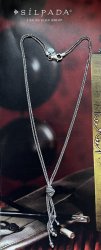 N1497 Silpada Sterling Silver Forget Me Knot Lariat Chain Necklace 