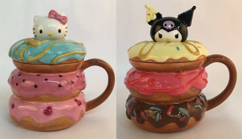 Image 0 of HELLO KITTY AND KUROMI DONUT MUG SET