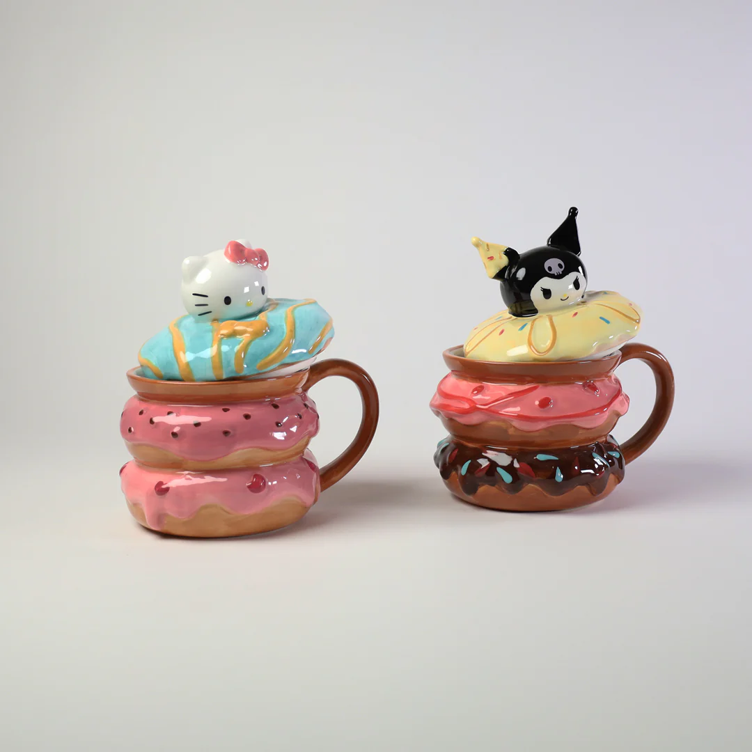 Image 1 of HELLO KITTY AND KUROMI DONUT MUG SET