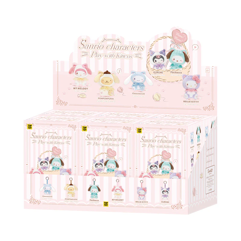Image 0 of Sanrio Play with Kittens Series Plush Keychains Gift Blind Box