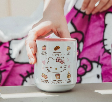 Image 3 of Hello Kitty Apples 12oz Ceramic Asian Tea Cup