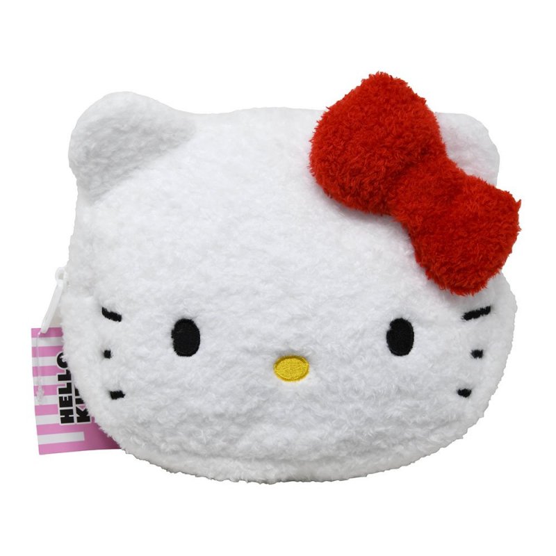 Image 0 of Hello Kitty Red Chenille Plush Cosmetic Bag