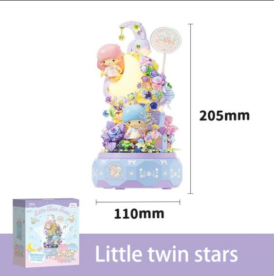 Image 1 of Little Twin Stars Moonlight Love Song Building Block Music Box