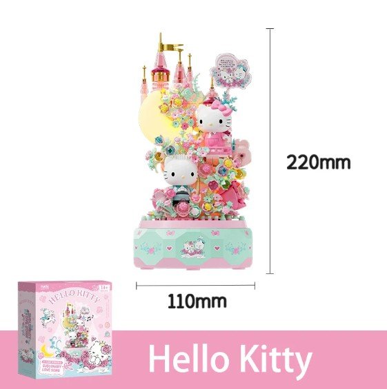 Image 2 of Hello Kitty Moonlight Love Song Building Block Music Box