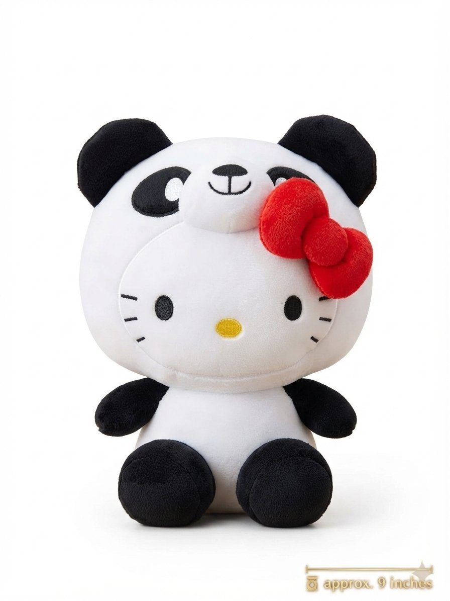 Image 0 of Hello Kitty 9-inch Plush in Panda Suit
