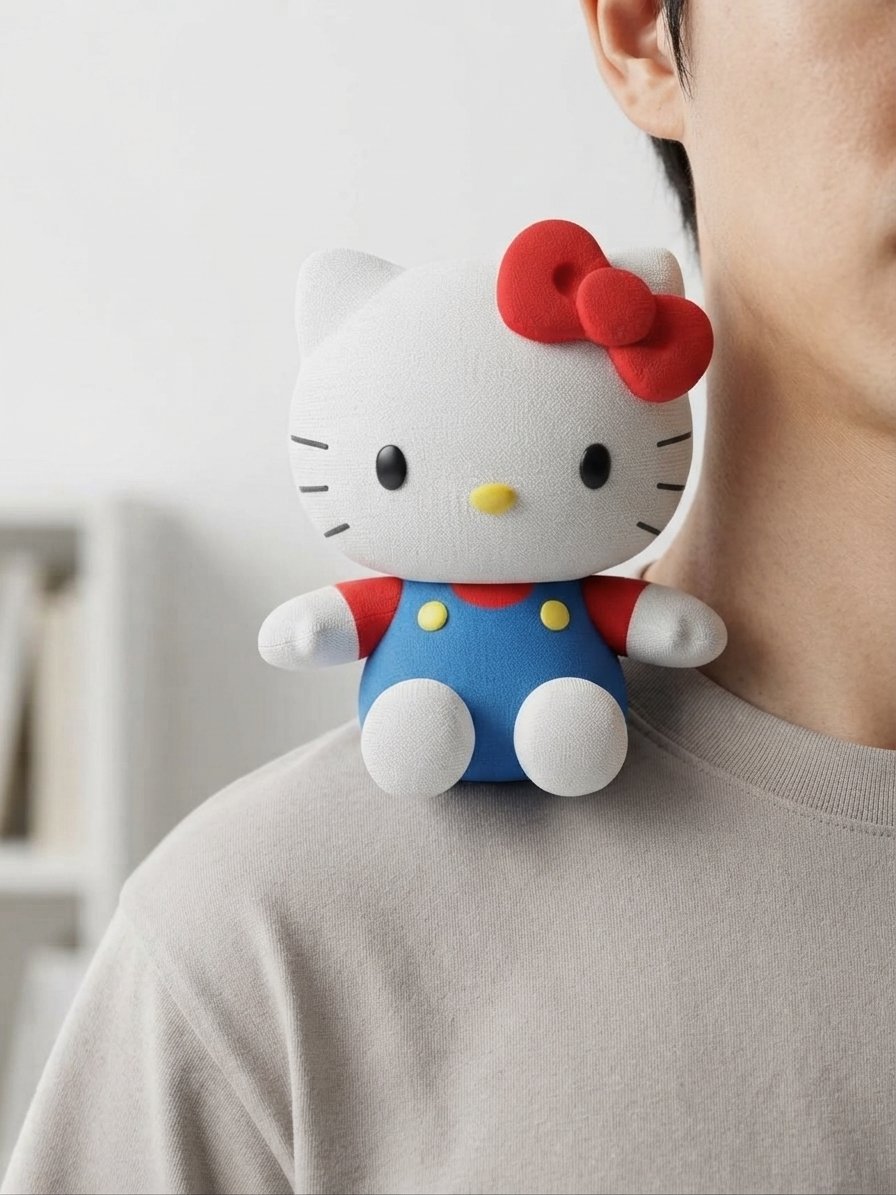 Image 1 of Hello Kitty 4-Inch Magnetic Shoulder Plush