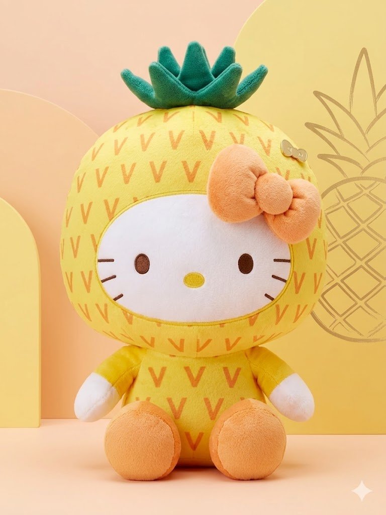 Image 0 of Sanrio Hello Kitty 13-inch Pineapple Costume Plush