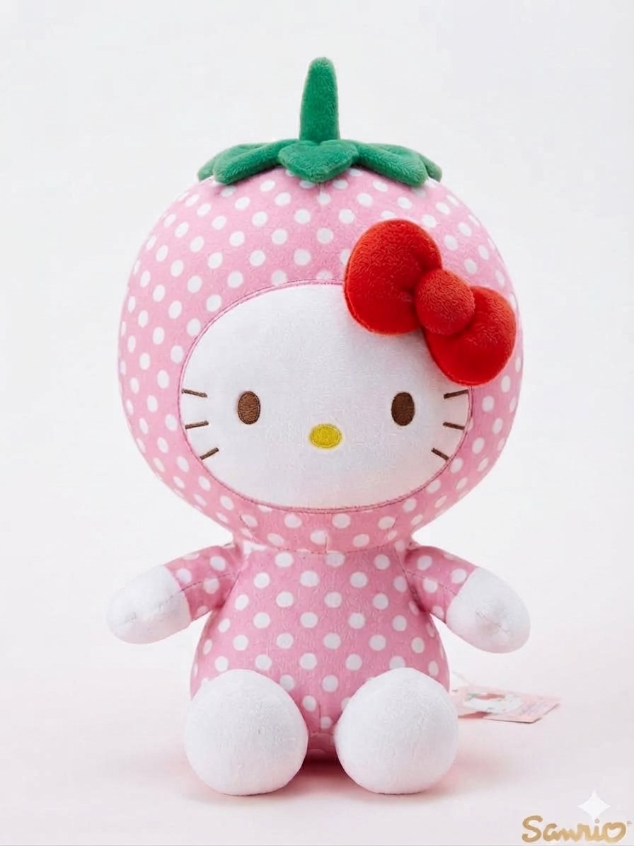 Image 0 of Hello Kitty 13-Inch Strawberry Costume Plush